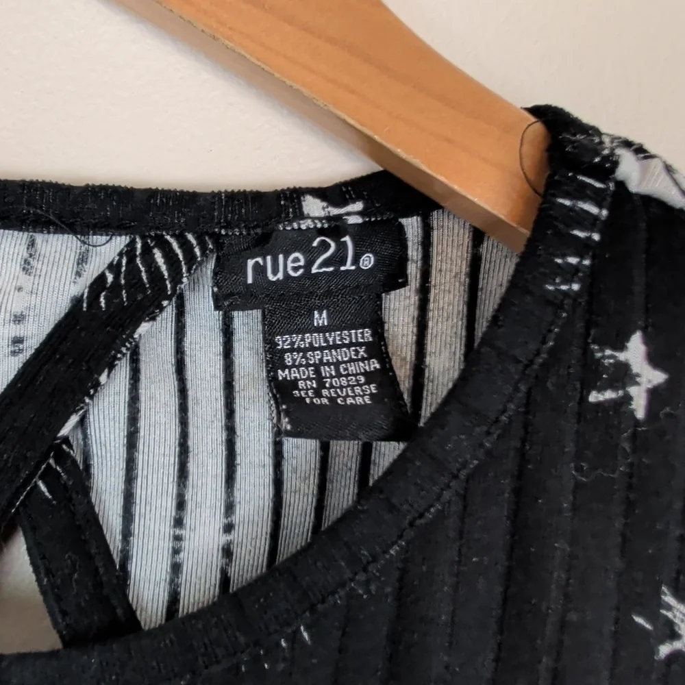 Rue 21 Celestial Black Crop Top Sun and Moon Design - Picture 3 of 5